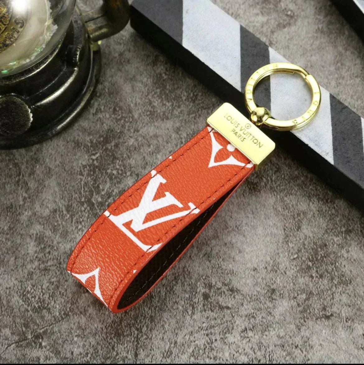 Louis Vuitton Monogram Leather Strap Keychain