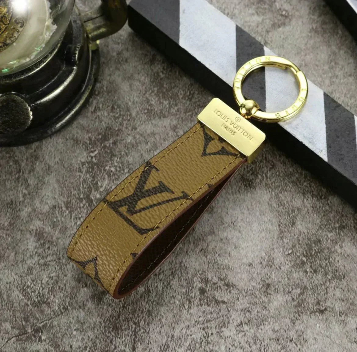 Louis Vuitton Monogram Leather Strap Keychain