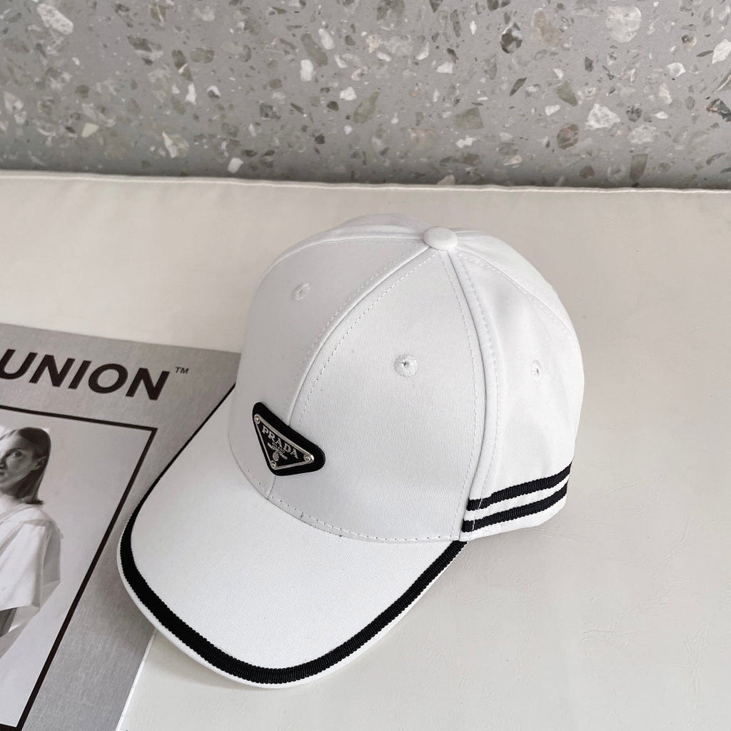 Prada Triangle Logo Baseball Cap | Luxury Designer Cotton Hat