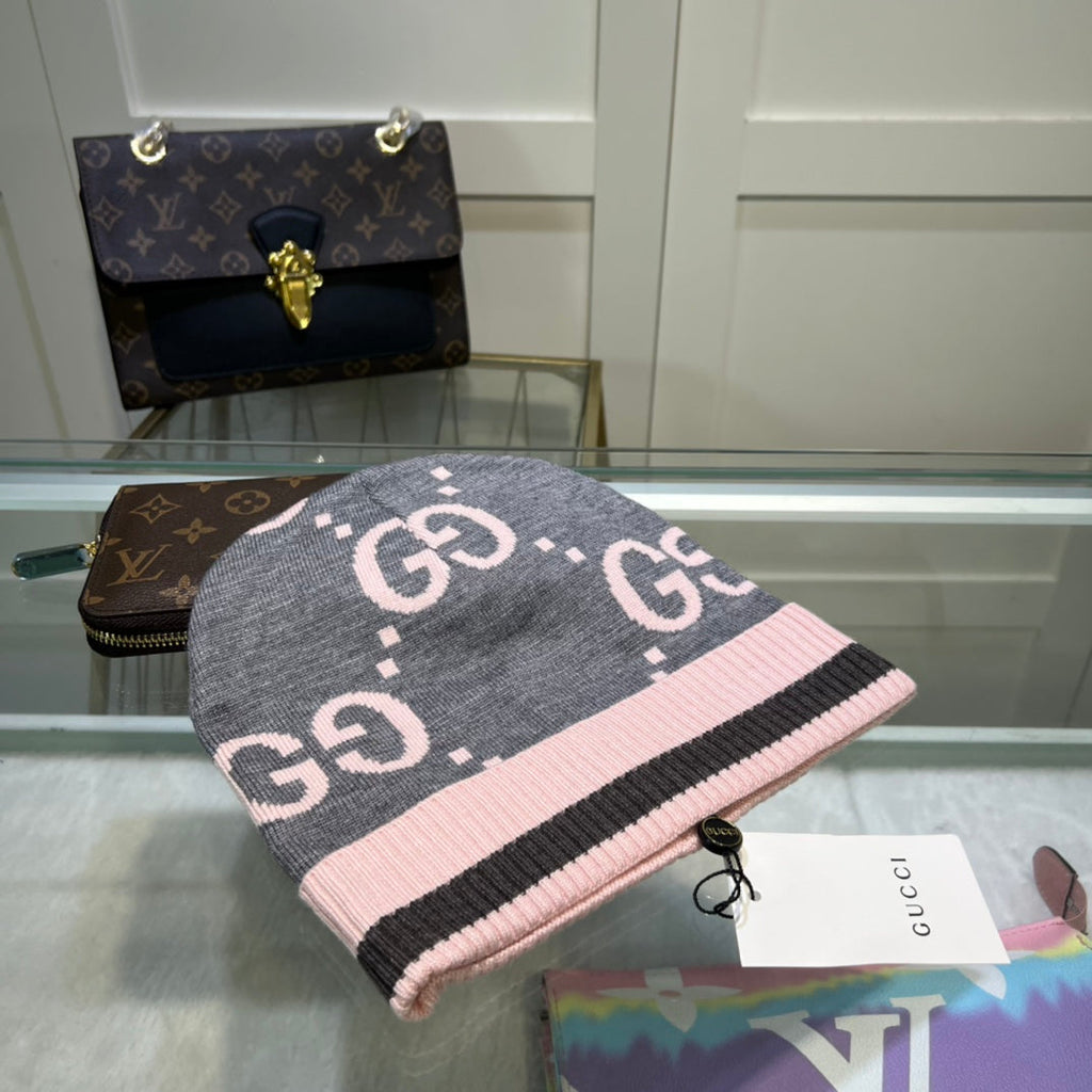 Gucci GG Jacquard Wool Knit Beanie | Luxury Designer Winter Hat