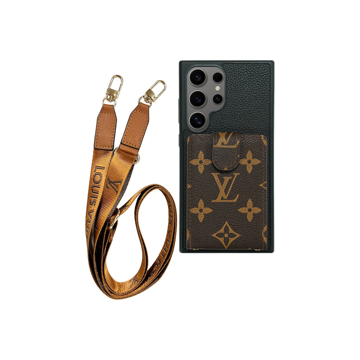 Cardholder Lanyard Louis Vuitton Samsung S26 Ultra Case – Luxury Crossbody Designer Cover