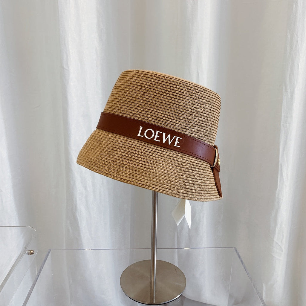 LOEWE Flat Top Raffia Bucket Hat | Luxury Designer Straw Summer Hat