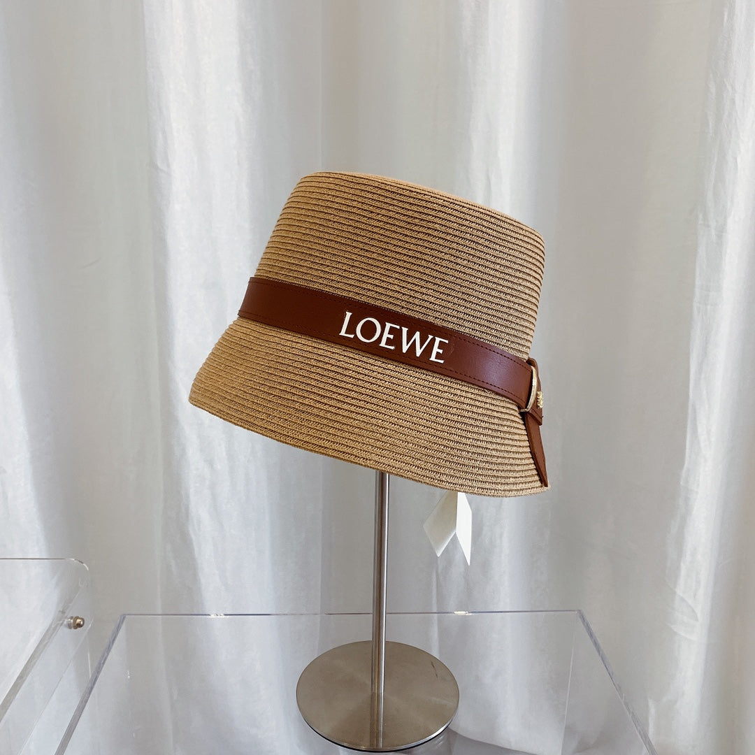 LOEWE Flat Top Raffia Bucket Hat | Luxury Designer Straw Summer Hat