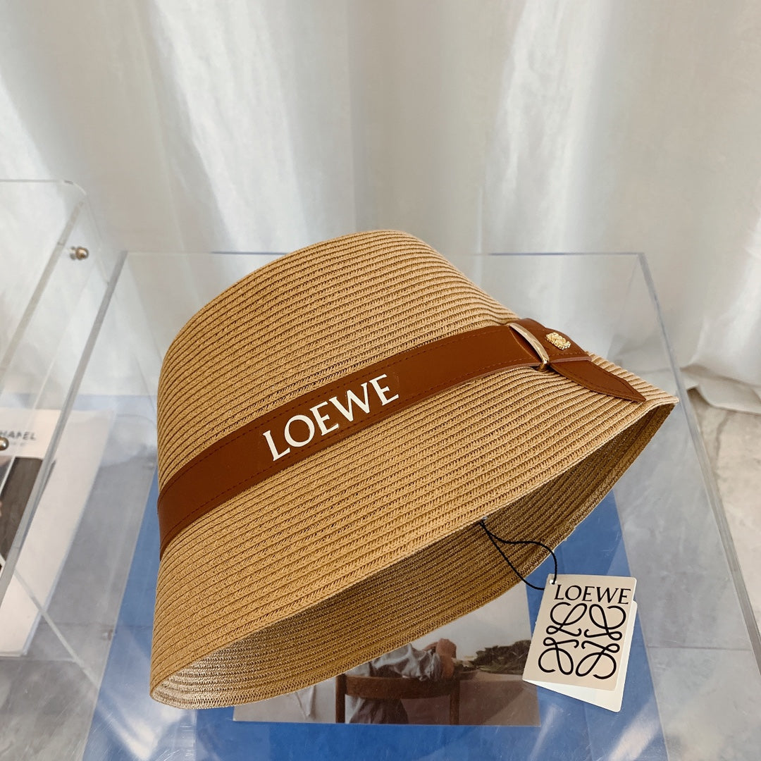 LOEWE Flat Top Raffia Bucket Hat | Luxury Designer Straw Summer Hat