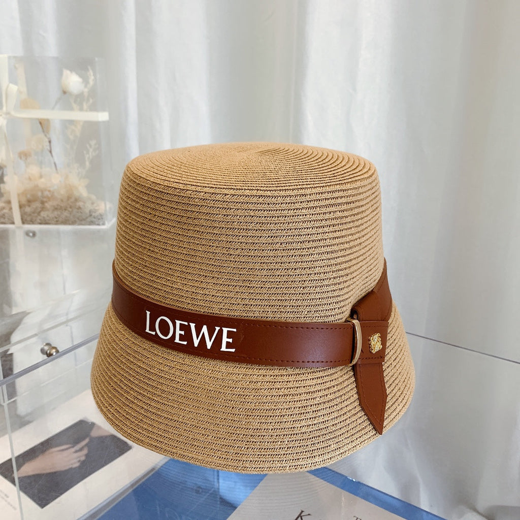 LOEWE Flat Top Raffia Bucket Hat | Luxury Designer Straw Summer Hat