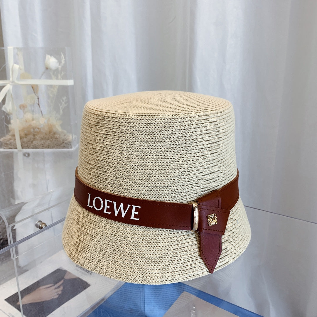 LOEWE Flat Top Raffia Bucket Hat | Luxury Designer Straw Summer Hat