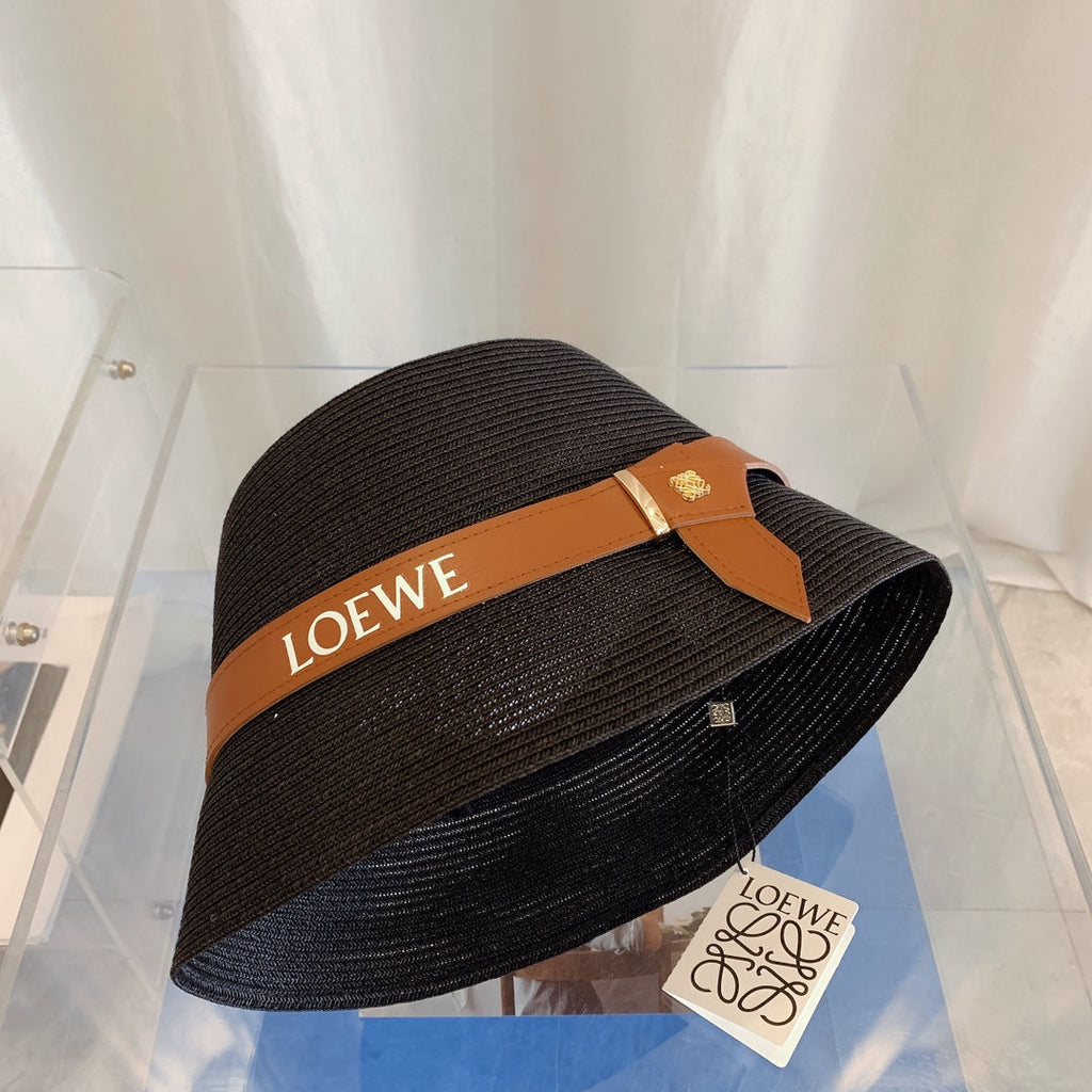 LOEWE Flat Top Raffia Bucket Hat | Luxury Designer Straw Summer Hat
