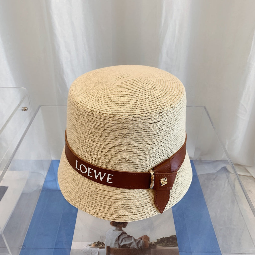 LOEWE Flat Top Raffia Bucket Hat | Luxury Designer Straw Summer Hat