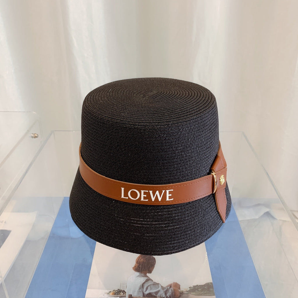 LOEWE Flat Top Raffia Bucket Hat | Luxury Designer Straw Summer Hat