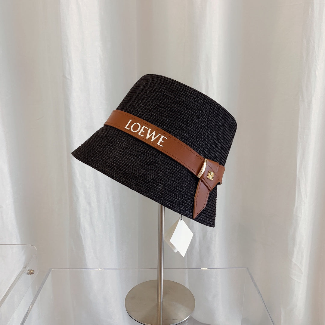LOEWE Flat Top Raffia Bucket Hat | Luxury Designer Straw Summer Hat
