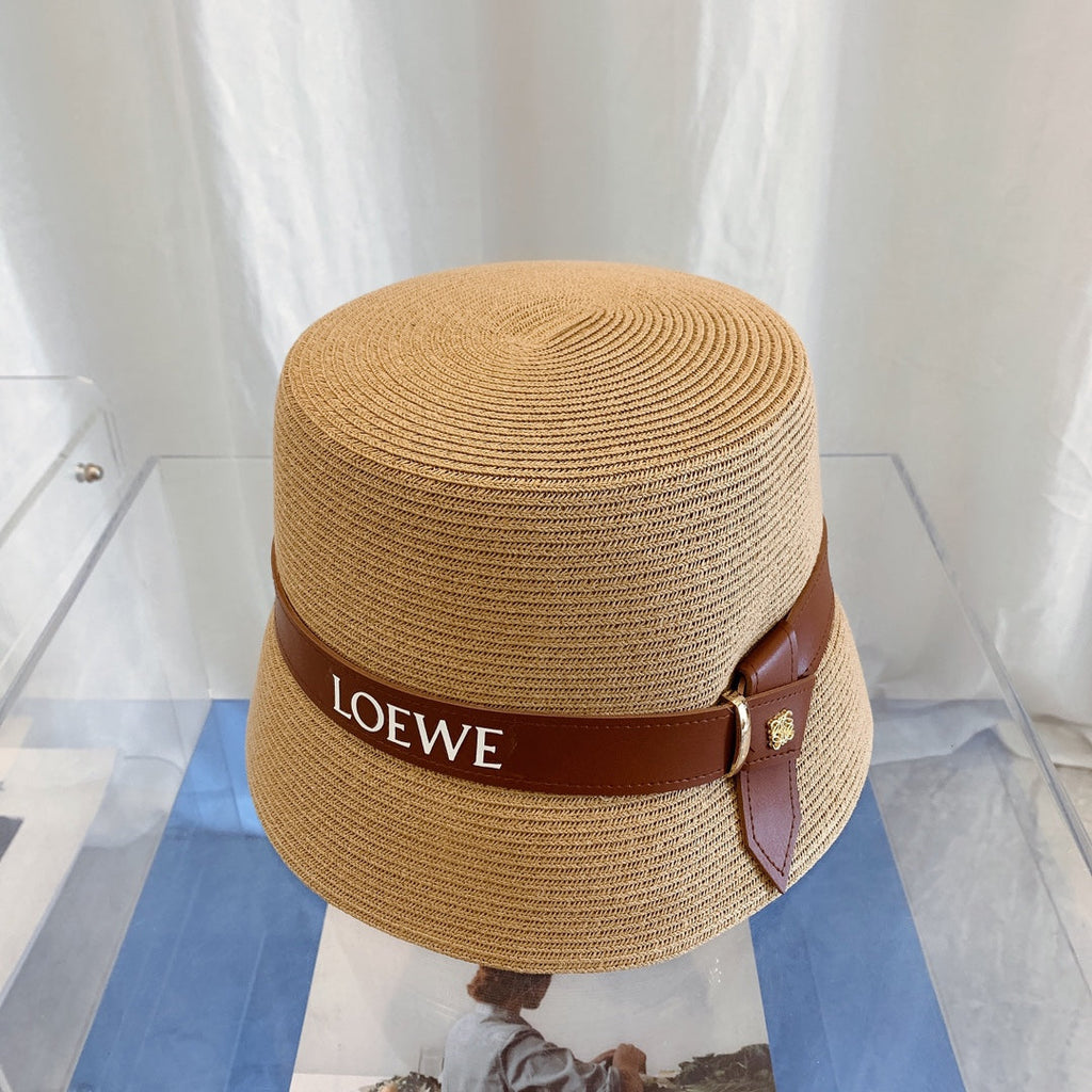 LOEWE Flat Top Raffia Bucket Hat | Luxury Designer Straw Summer Hat