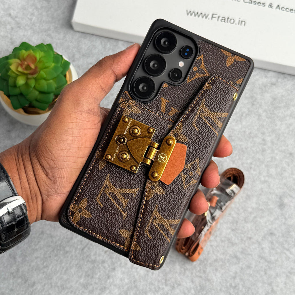 Luxury Louis Vuitton Samsung Galaxy Sling S26 Case with Card Holder – Samsung S26 Ultra