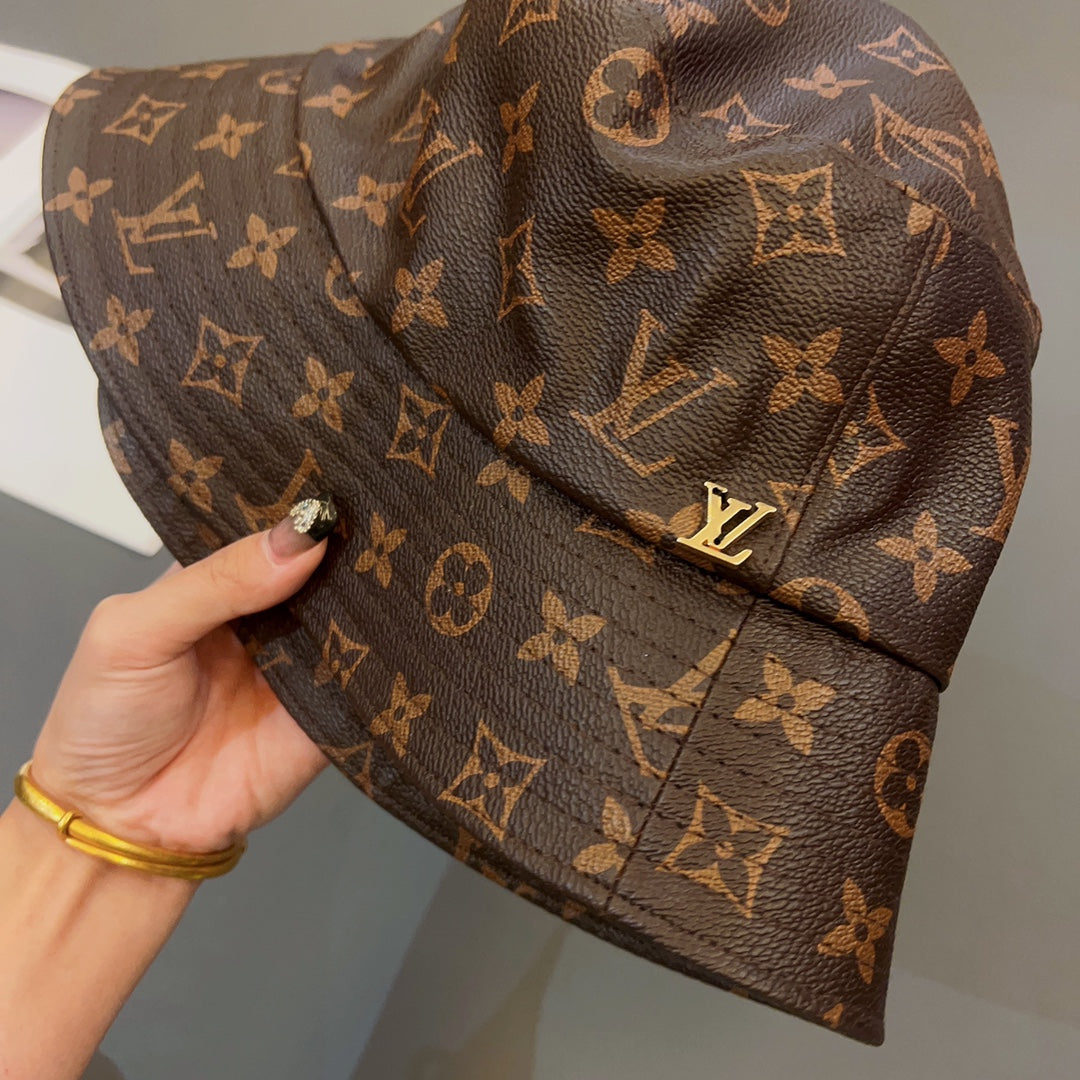Louis Vuitton Monogram Leather Bucket Hat | Luxury Designer LV Hat