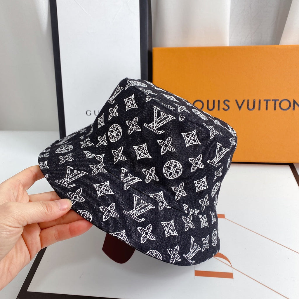 Louis Vuitton Monogram Denim Bucket Hat | Luxury Designer LV Hat