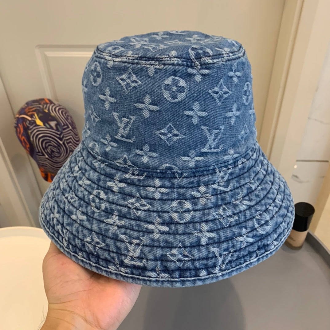 Louis Vuitton Monogram Wide Brim Denim Sun Hat | Luxury Designer UV Protection Hat