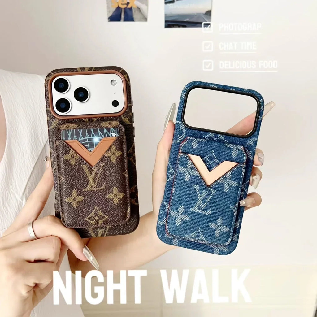 Gucci iPhone 18 Pro Case with Cardholder – Beige GG Monogram Leather
