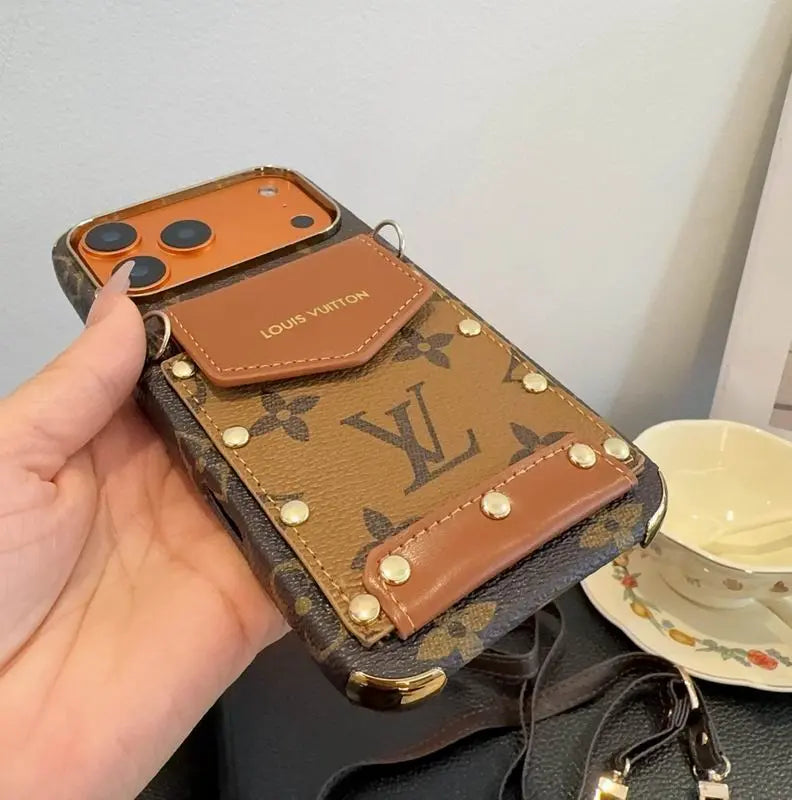 Louis Vuitton iPhone 17 Pro Max Case Crossbody – LV Strap Wallet Cover