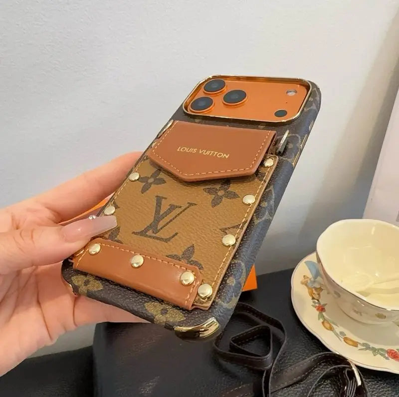 Louis Vuitton iPhone 17 Pro Max Case Crossbody – LV Strap Wallet Cover