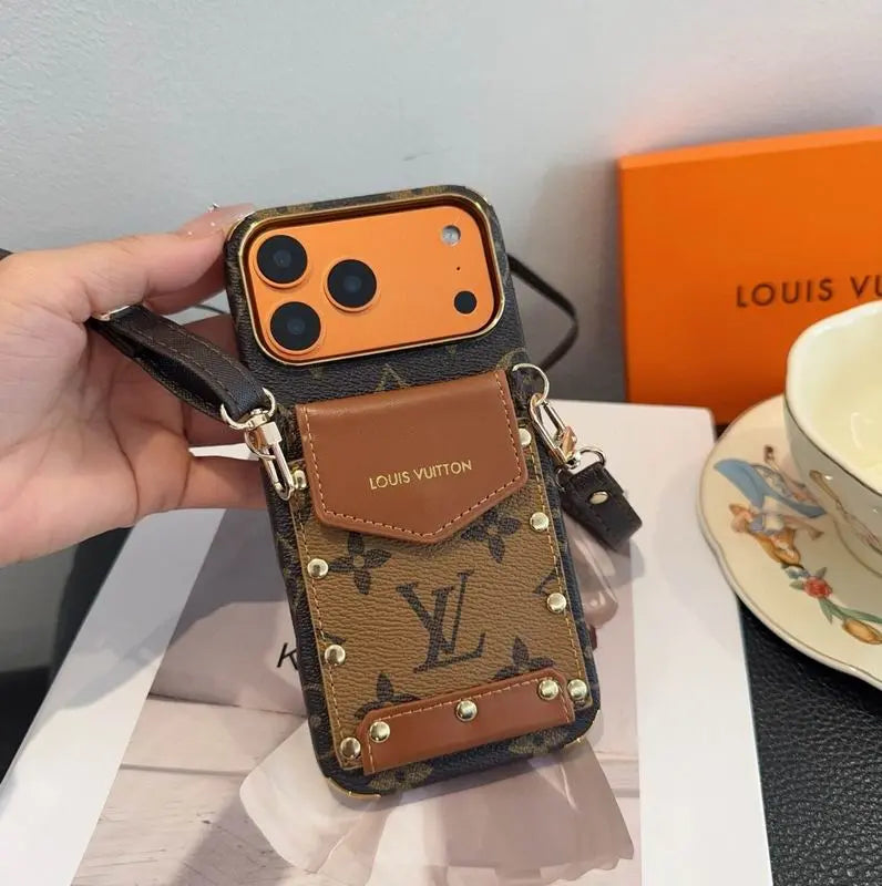 Louis Vuitton iPhone 17 Pro Max Case Crossbody – LV Strap Wallet Cover