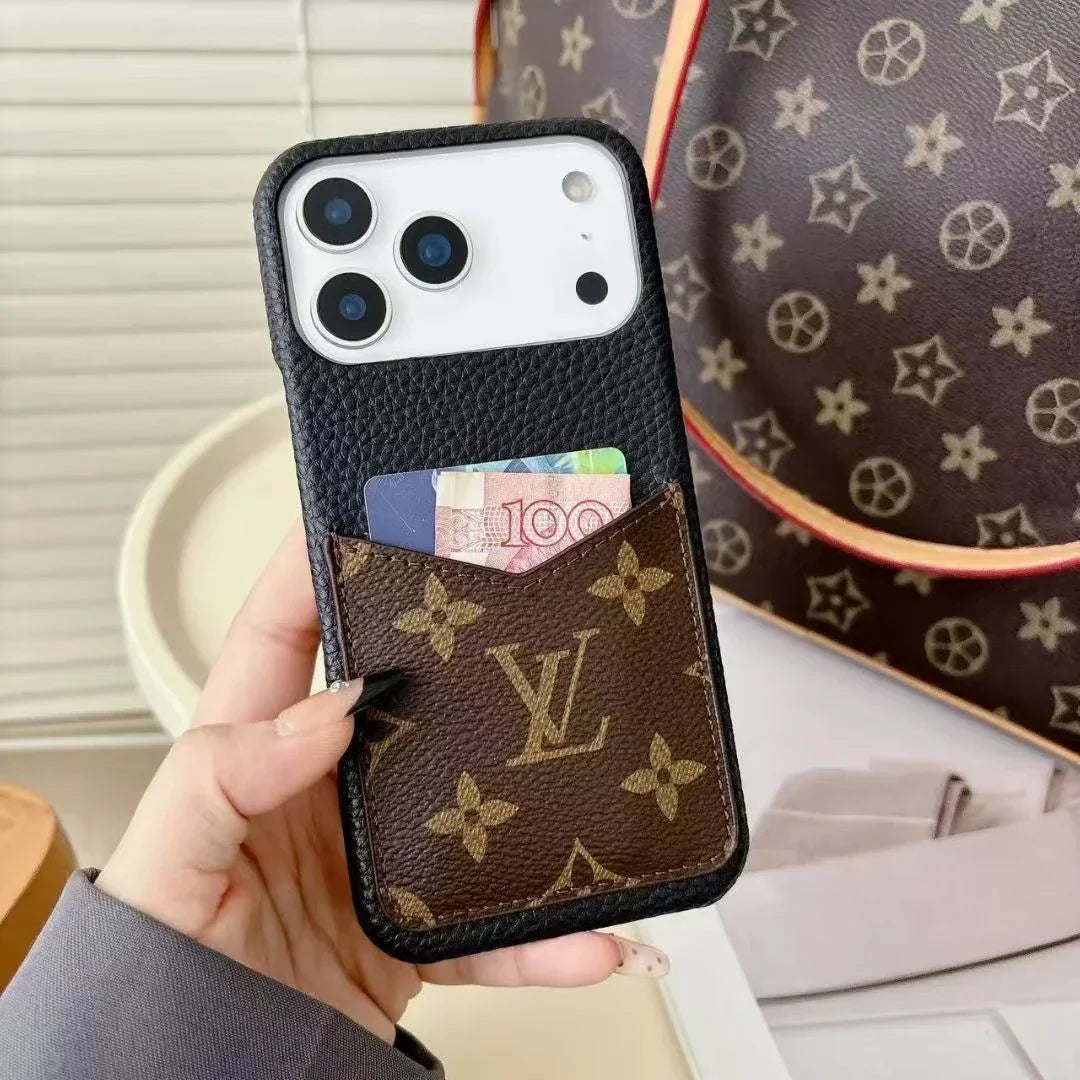 Louis Vuitton iPhone 18 Pro Case With Cardholder – Classic Monogram Leather
