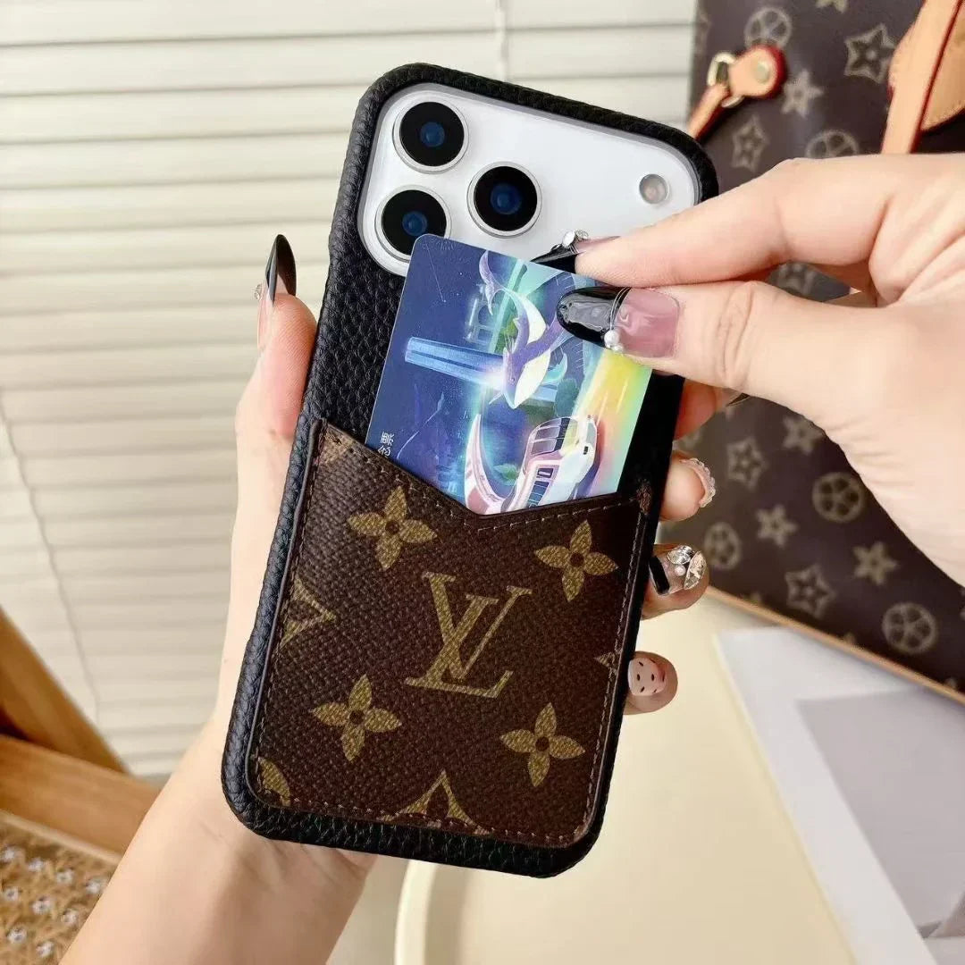 Louis Vuitton iPhone 18 Pro Case With Cardholder – Classic Monogram Leather