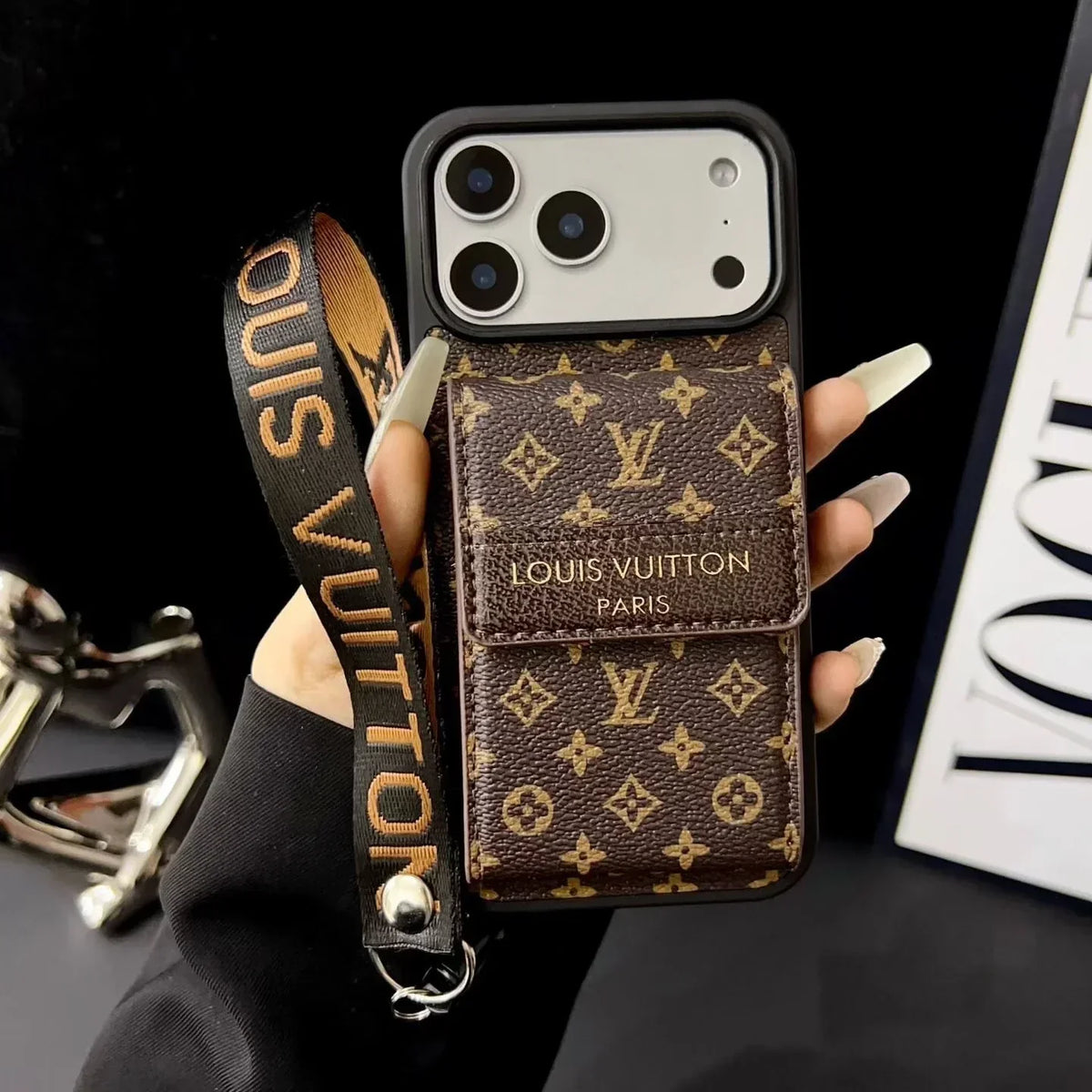 Louis Vuitton iPhone 18 Pro Wallet Case With Strap – Small Monogram Leather