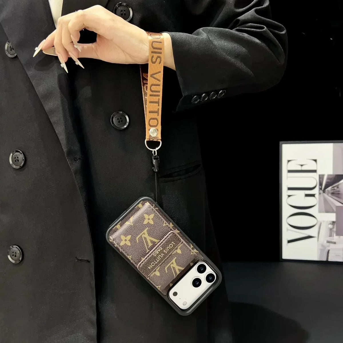 Louis Vuitton iPhone 18 Pro Wallet Case With Strap – Classic Monogram Leather