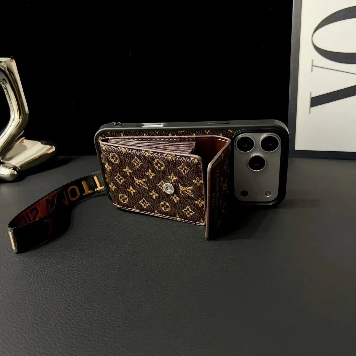 Louis Vuitton iPhone 18 Pro Wallet Case With Strap – Small Monogram Leather