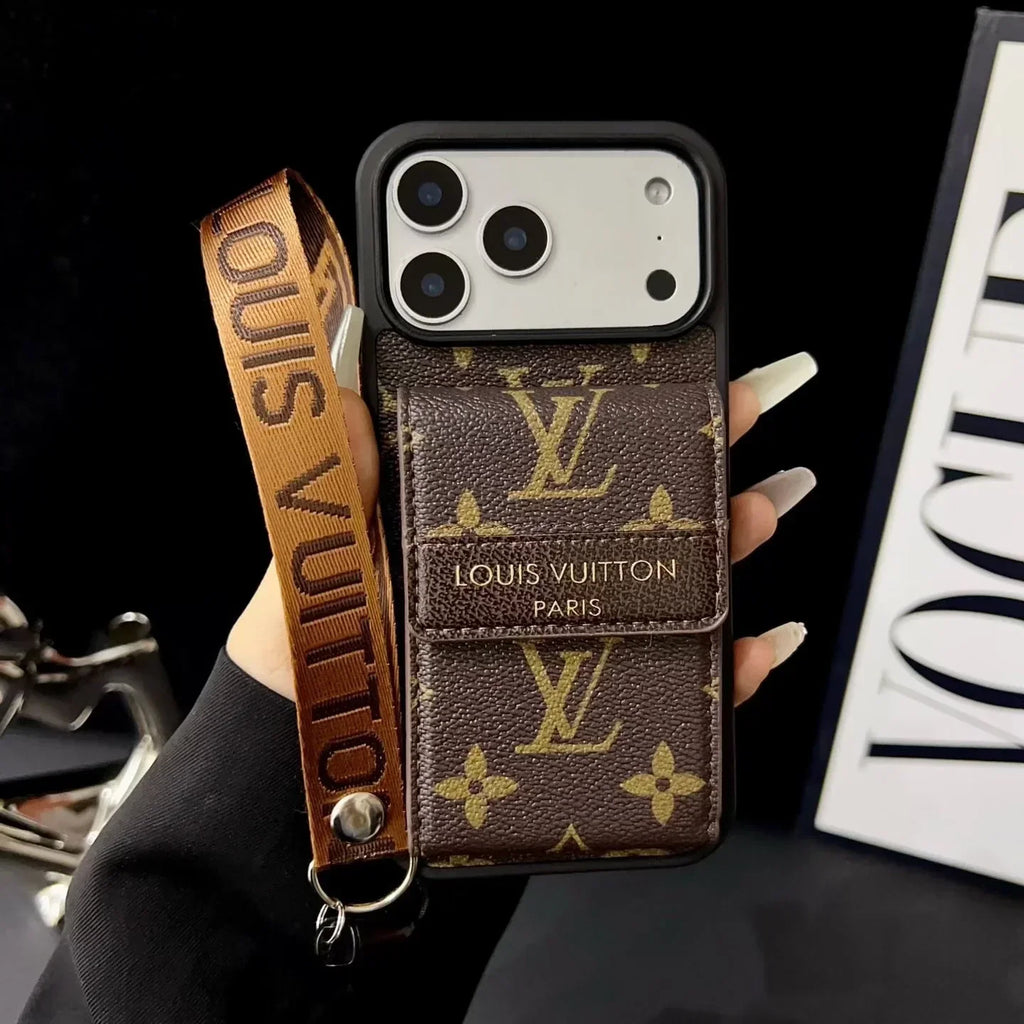 Louis Vuitton iPhone 18 Pro Wallet Case With Strap – Small Monogram Leather