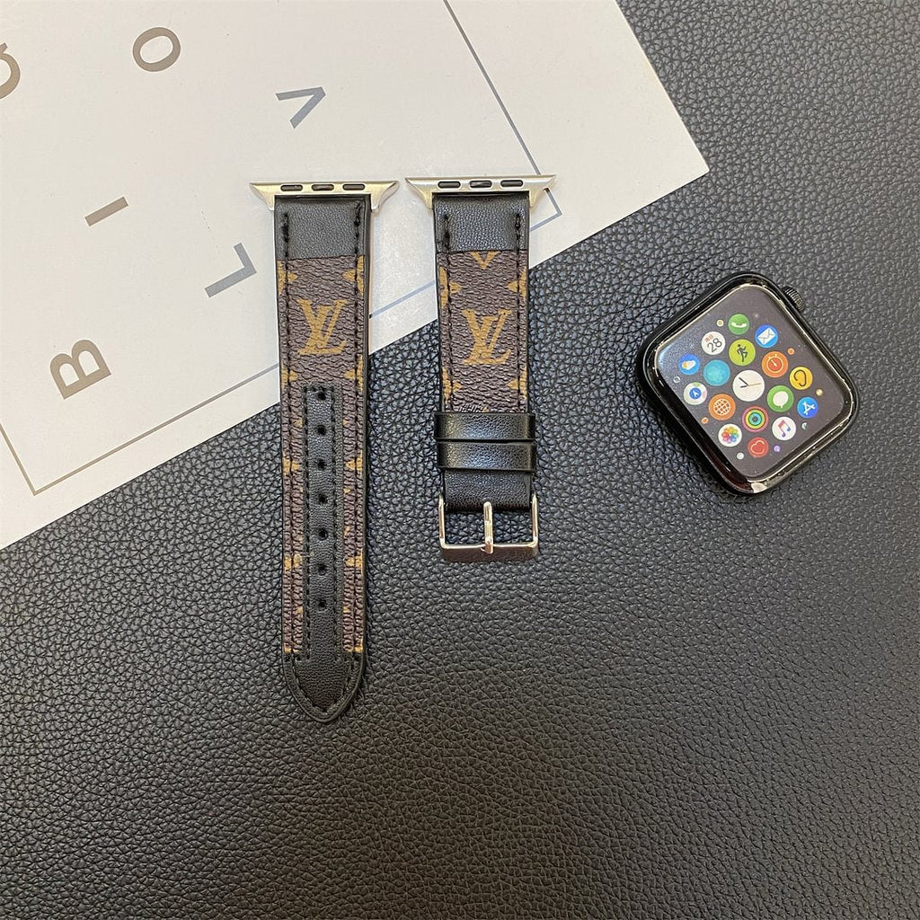 Luxury Louis Vuitton Apple Watch Band – Stitched Monogram Leather Strap