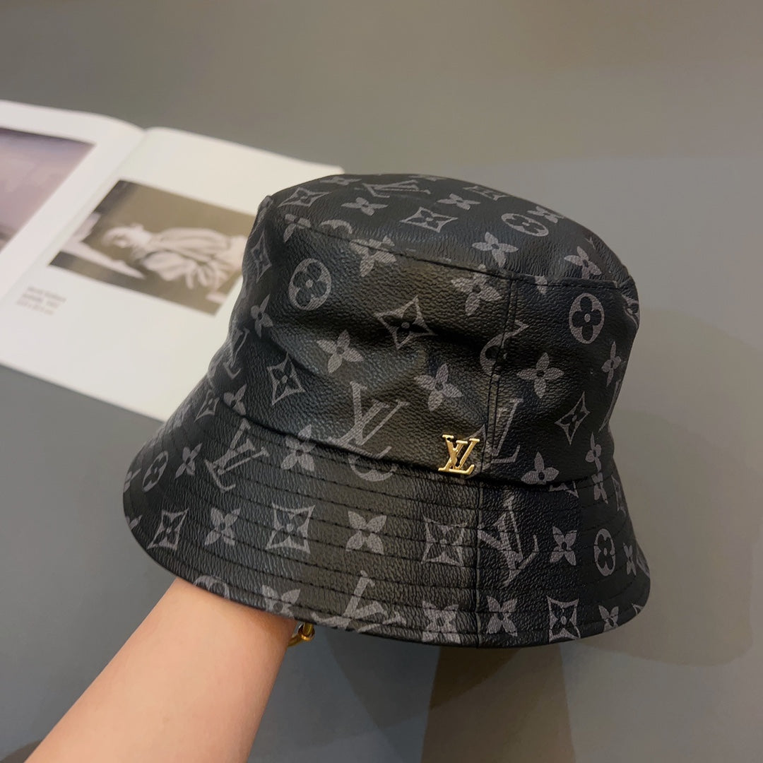 Louis Vuitton Monogram Leather Bucket Hat | Luxury Designer LV Hat