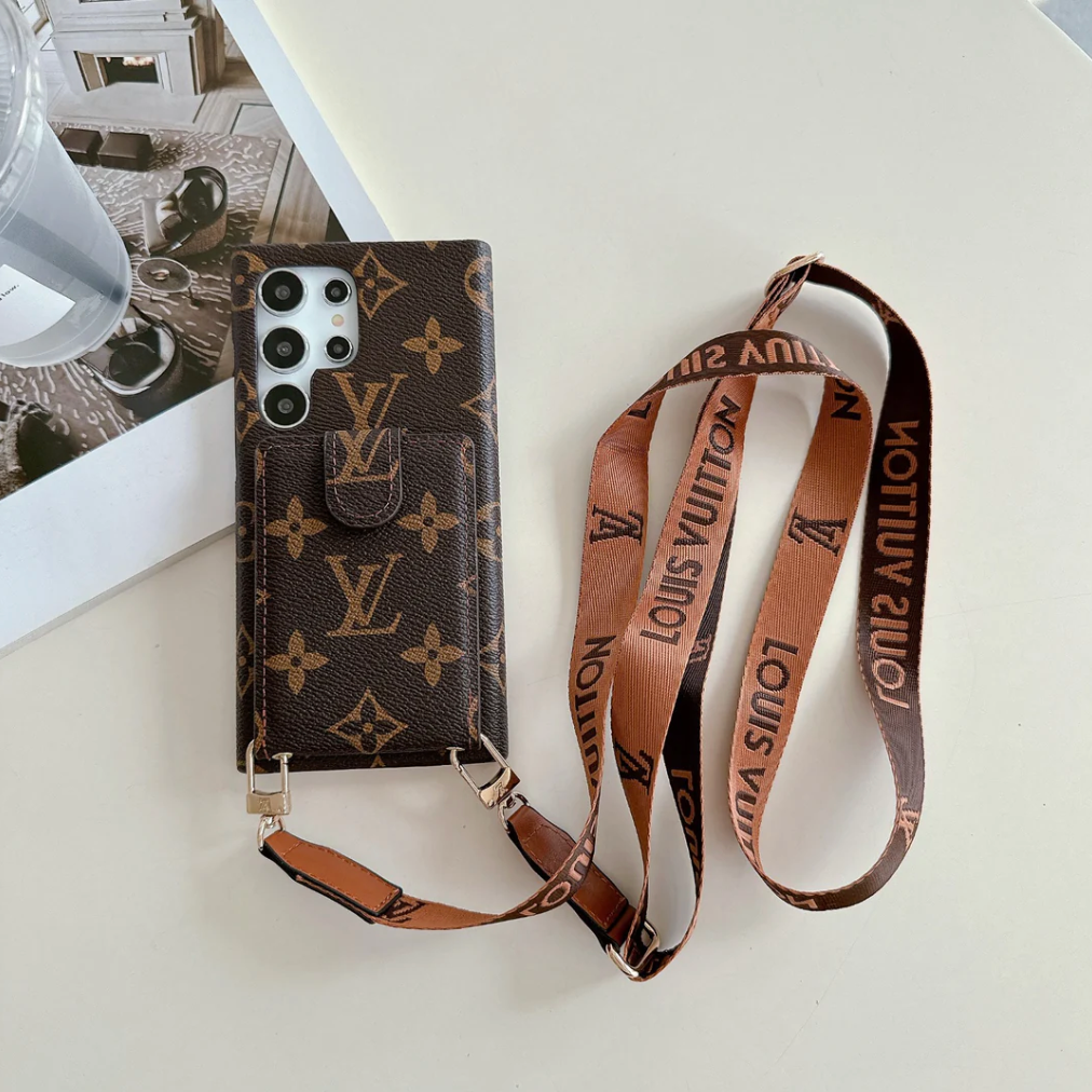 Louis Vuitton Samsung Galaxy S26 Ultra Case Monogram Leather Wallet Card Holder | Luxury Designer Phone Cover