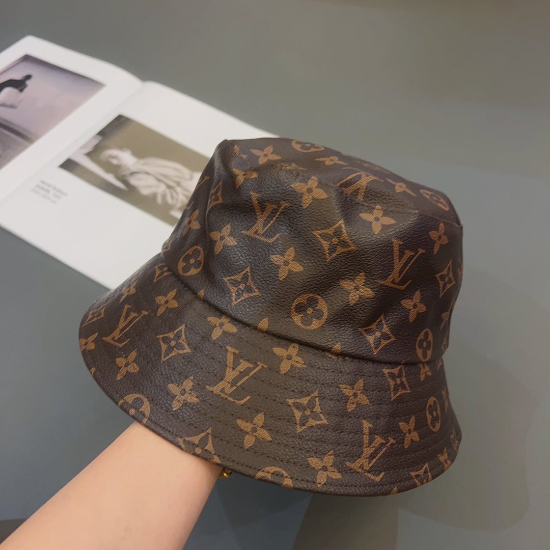 Louis Vuitton Monogram Leather Bucket Hat | Luxury Designer LV Hat