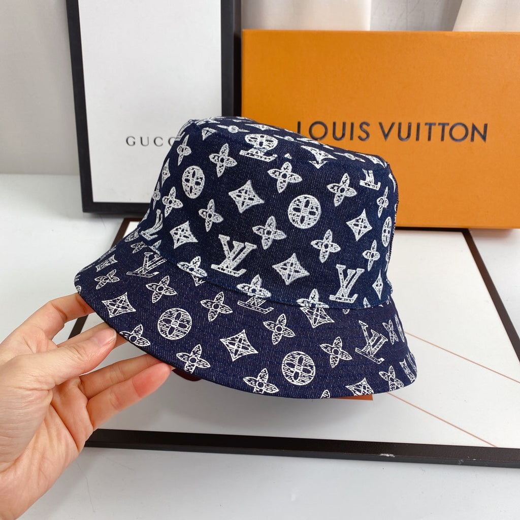 Louis Vuitton Monogram Denim Bucket Hat | Luxury Designer LV Hat