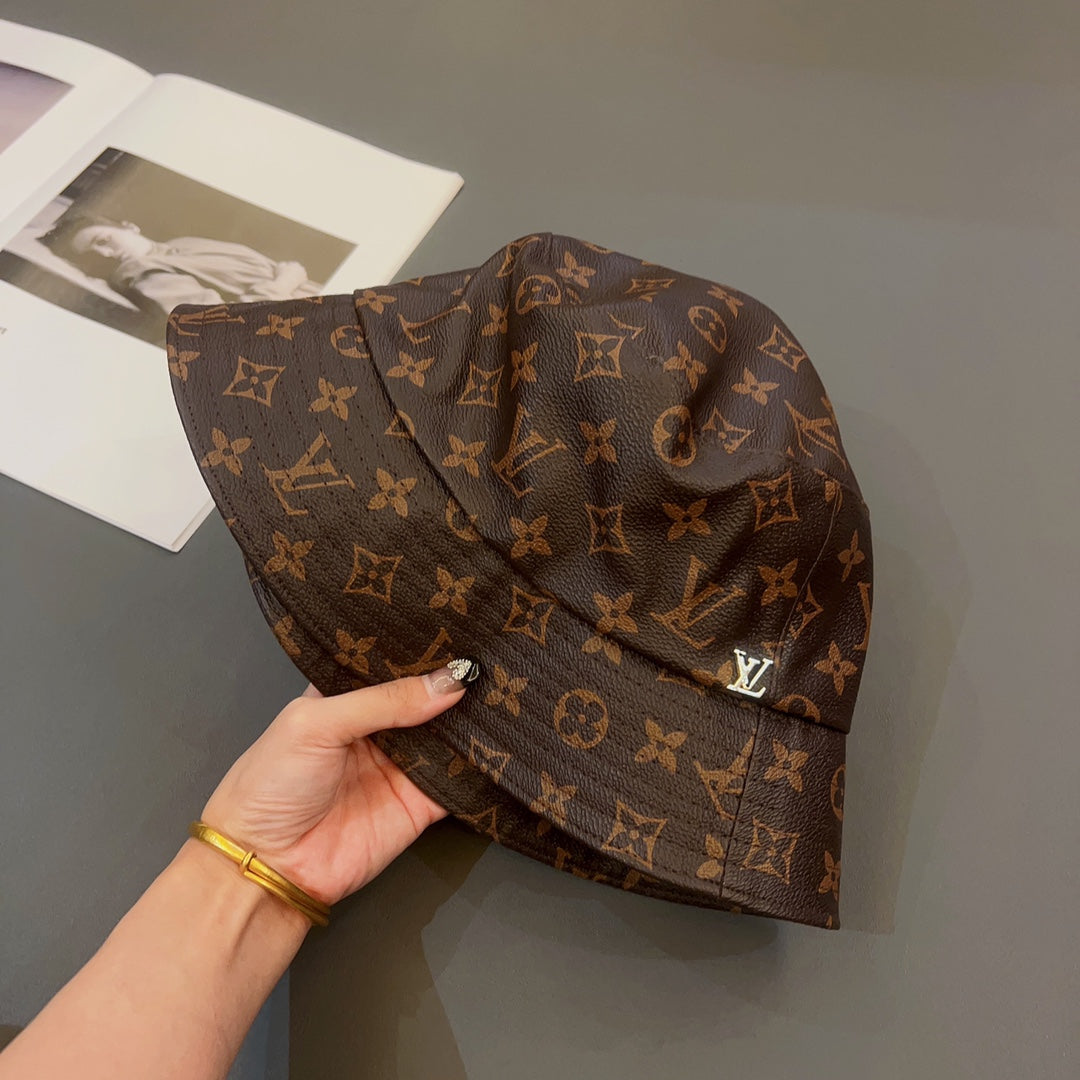 Louis Vuitton Monogram Leather Bucket Hat | Luxury Designer LV Hat