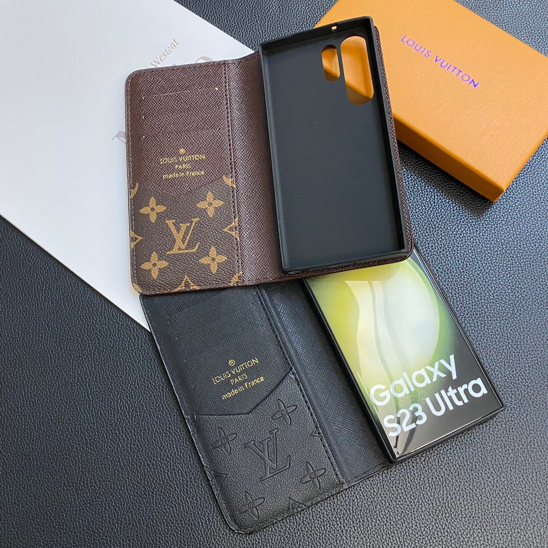 Louis Vuitton Samsung Galaxy S26 Ultra Case Monogram Leather Card Holder | Luxury Designer Phone Cover