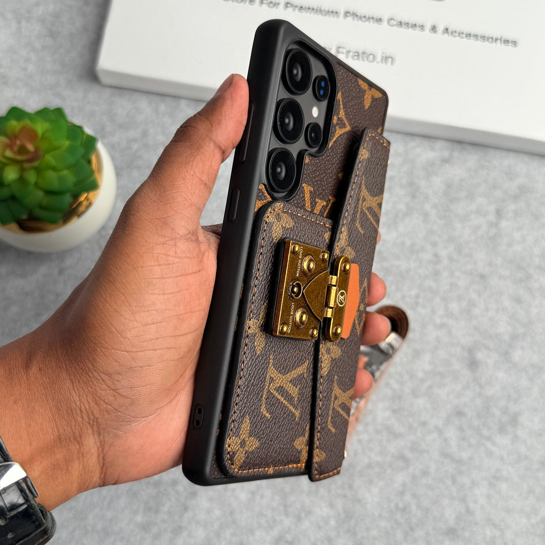 Luxury Louis Vuitton Samsung Galaxy Sling S26 Case with Card Holder – Samsung S26 Ultra