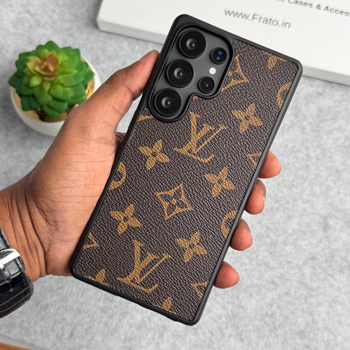 Luxury Louis Vuitton Samsung Galaxy S26 Ultra Case – Monogram PU Leather Cover