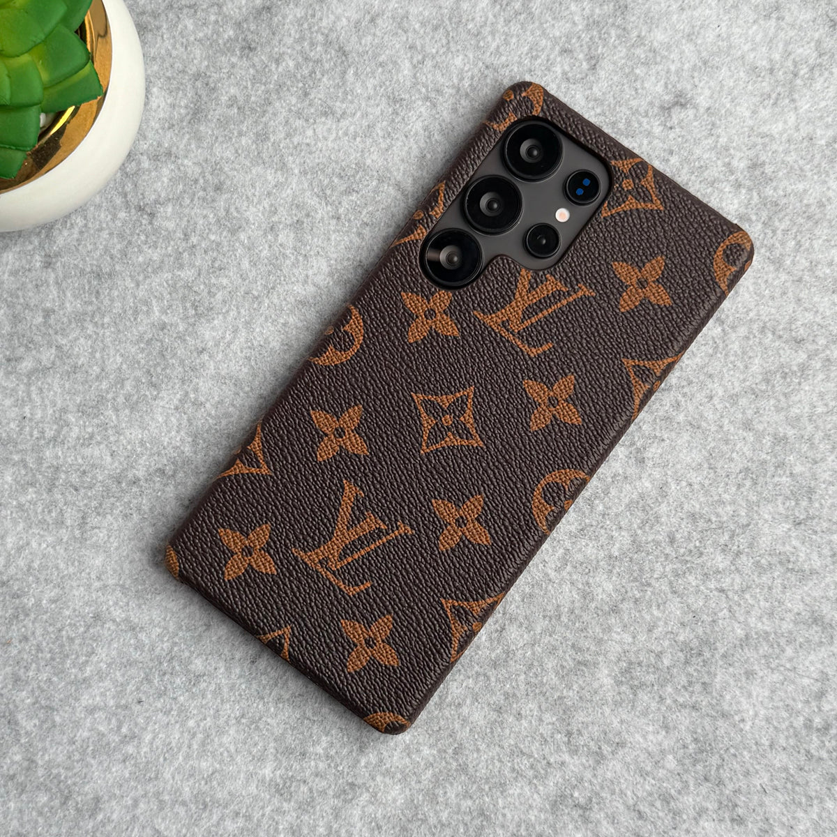 Luxury Louis Vuitton Samsung S26 Ultra Case – Monogram PU Leather Cover