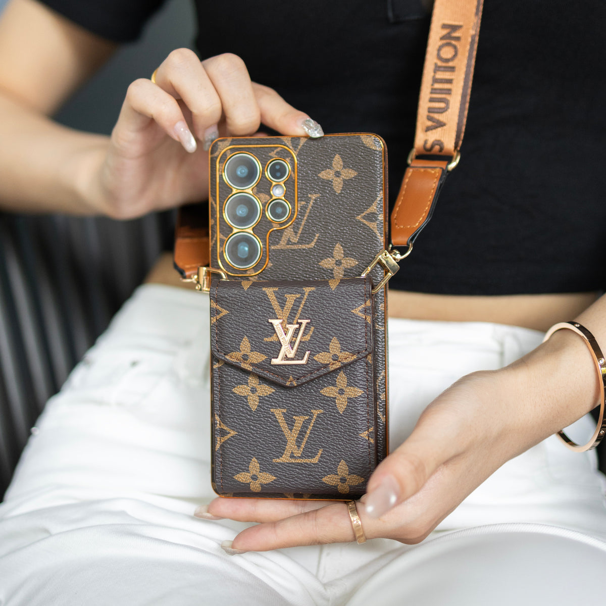 Luxury Louis Vuitton Samsung Galaxy S26 Ultra Case With Strap & Card Holder