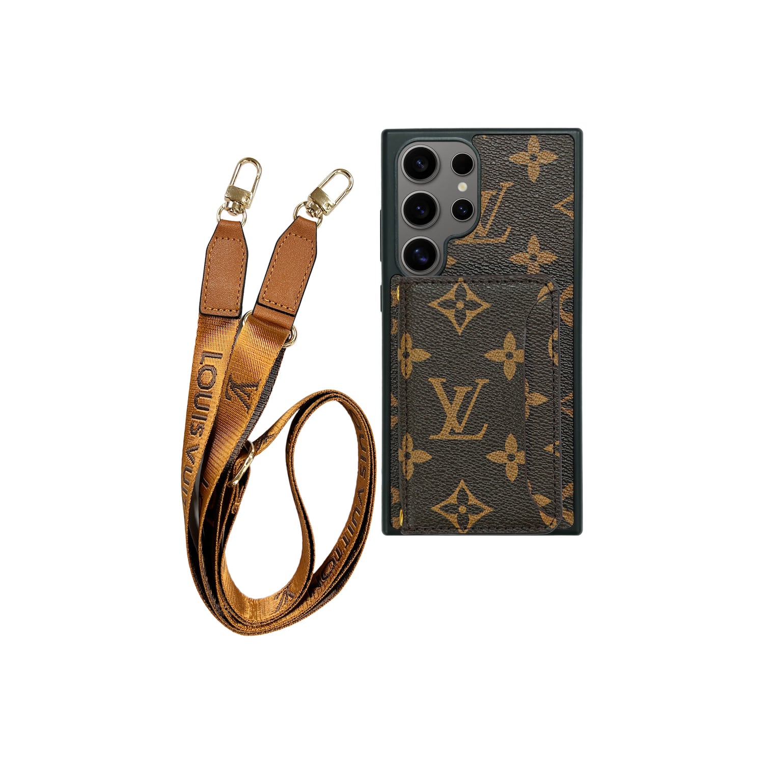 Luxury Louis Vuitton Samsung S26 Ultra Cardholder Lanyard Wallet Case