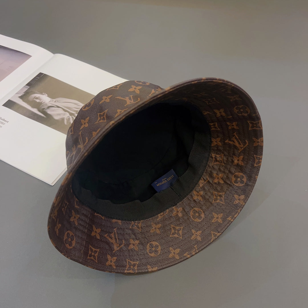Louis Vuitton Monogram Leather Bucket Hat | Luxury Designer LV Hat