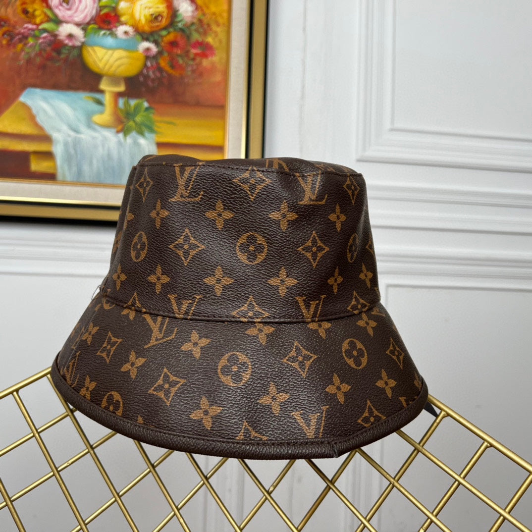 Luxury Louis Vuitton Monogram Bucket Hat & Cap Set