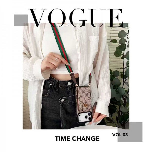 Louis Vuitton iPhone 18 Pro Crossbody Card Holder Case – Luxury Designer Cover