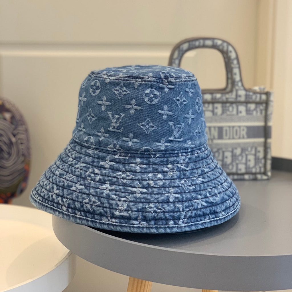Louis Vuitton Monogram Wide Brim Denim Sun Hat | Luxury Designer UV Protection Hat