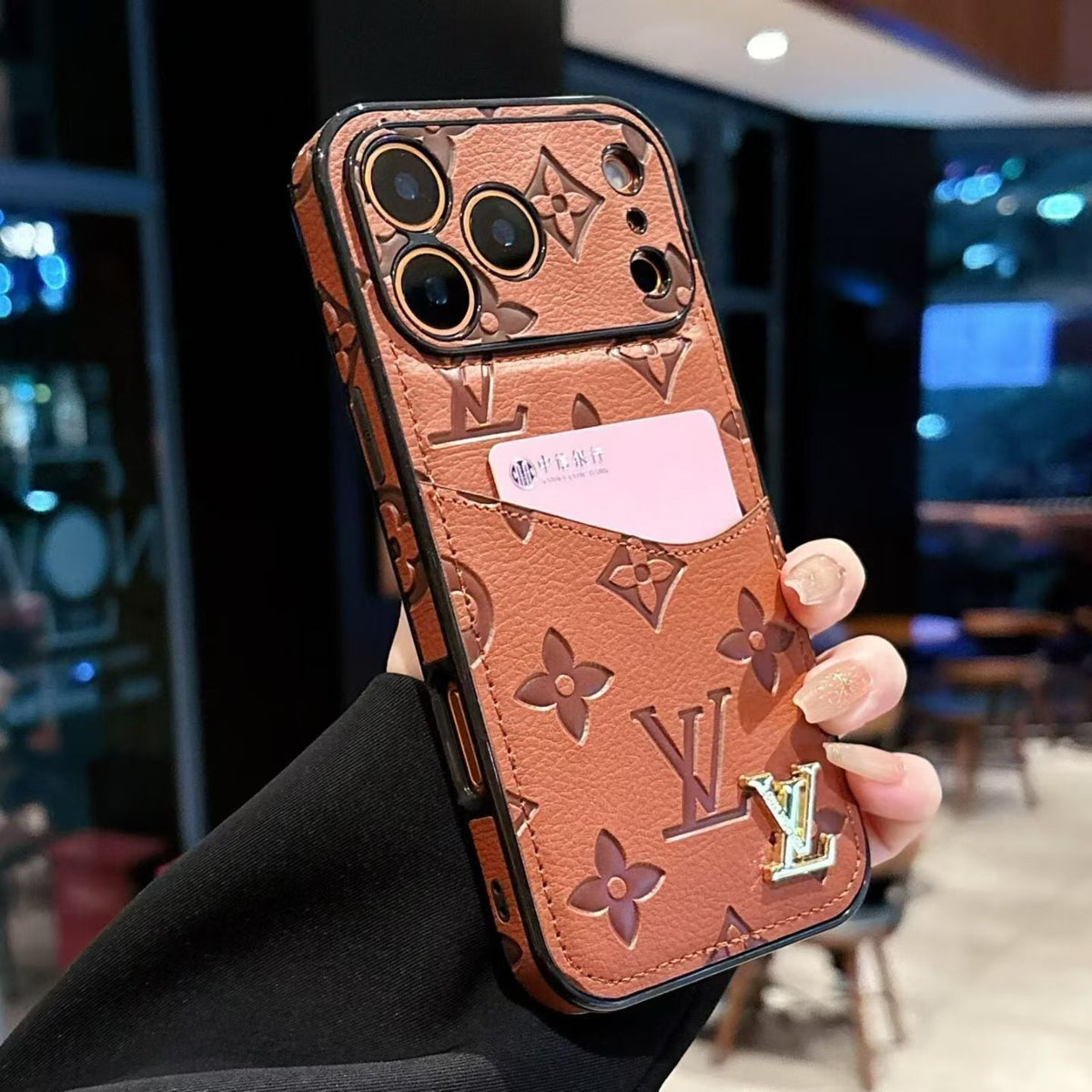 Luxury Louis Vuitton iPhone 18 Pro Case With Card Holder - LV iPhone Case
