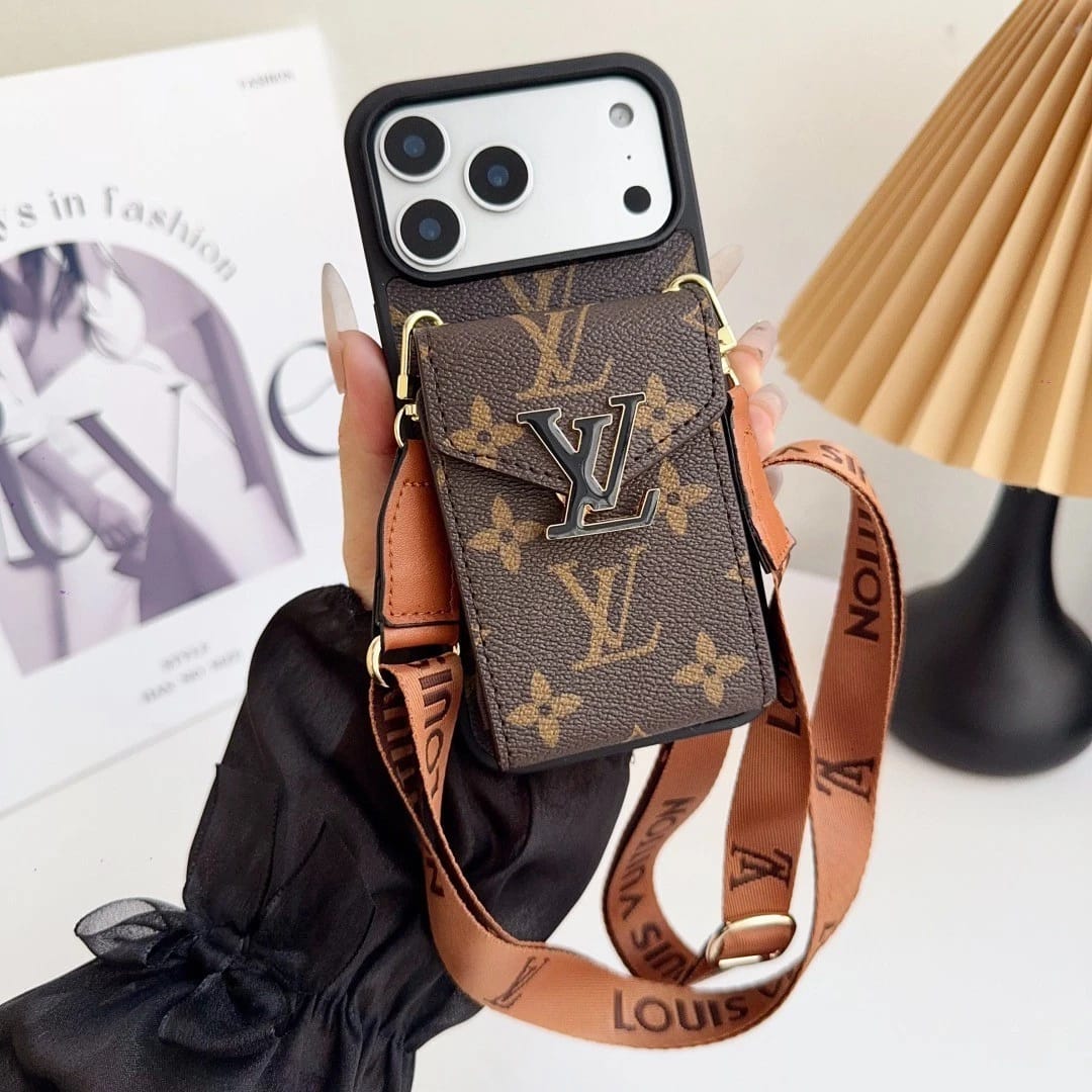 Louis Vuitton iPhone 18 Pro Wallet Card Holder Case – Luxury Designer Cover