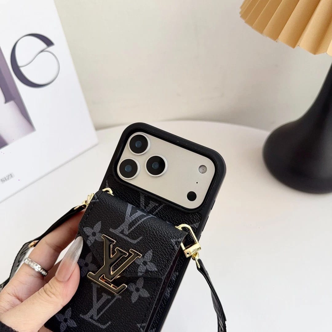 Louis Vuitton iPhone 18 Pro Wallet Card Holder Case – Luxury Designer Cover