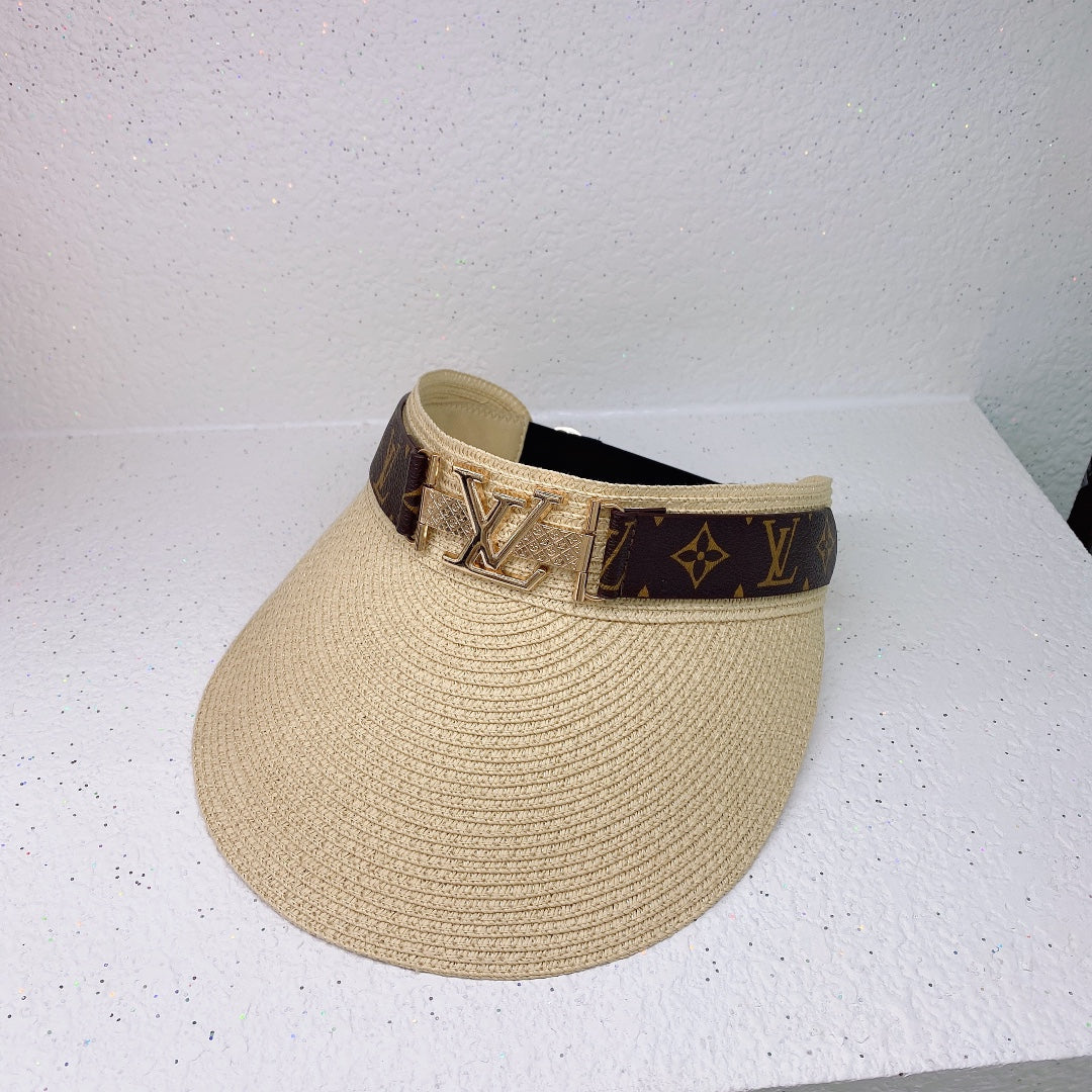 Louis Vuitton LV Monogram Straw Sun Visor for Women | Luxury Beach Hat
