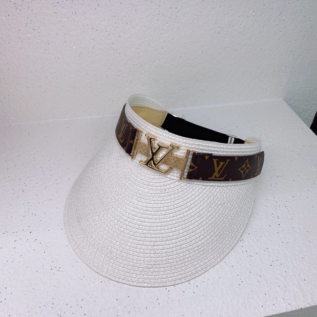Louis Vuitton LV Monogram Straw Sun Visor for Women | Luxury Beach Hat